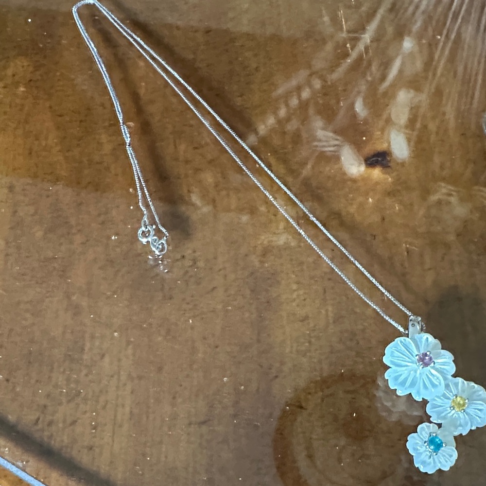 Floral Silver Necklace